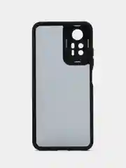 Угольный чехол матовый для Redmi Note 12S, пластиковый, полупрозрачный, с глянцевой рамкой