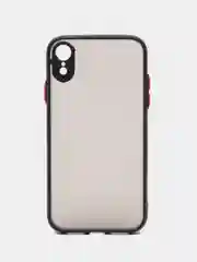 Черный apple iPhone XR чехол матовый с цветными кнопками