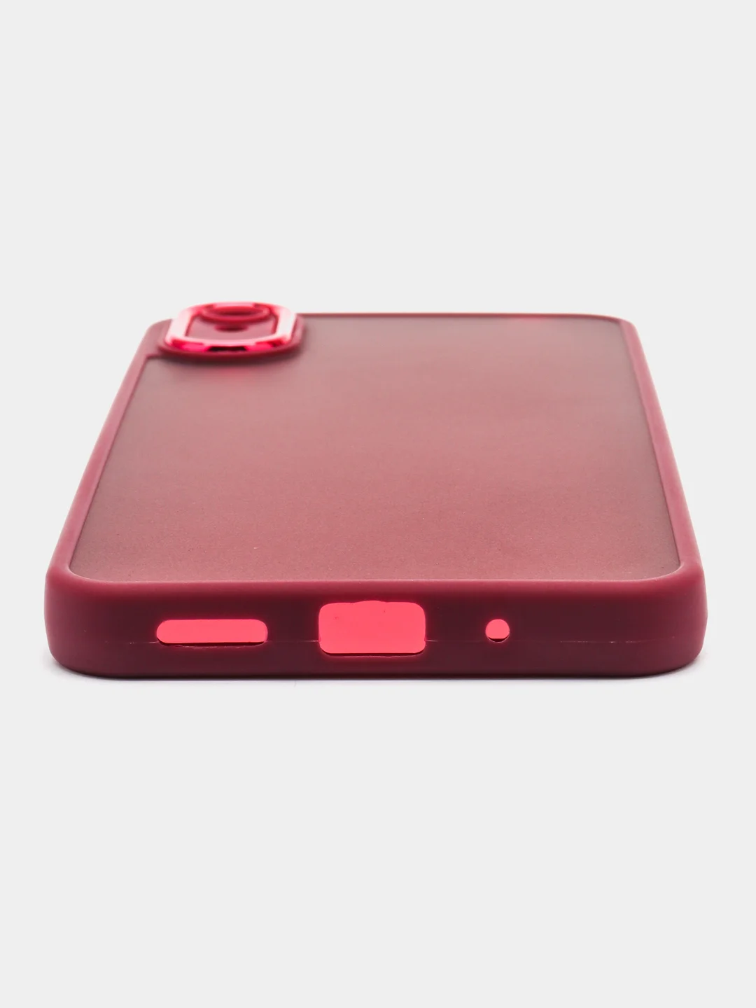 Бордовый чехол матовый для Xiaomi Redmi 9A, пластиковый, полупрозрачный, с глянцевой рамкой