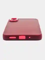 Бордовый чехол матовый для Xiaomi Redmi 9A, пластиковый, полупрозрачный, с глянцевой рамкой