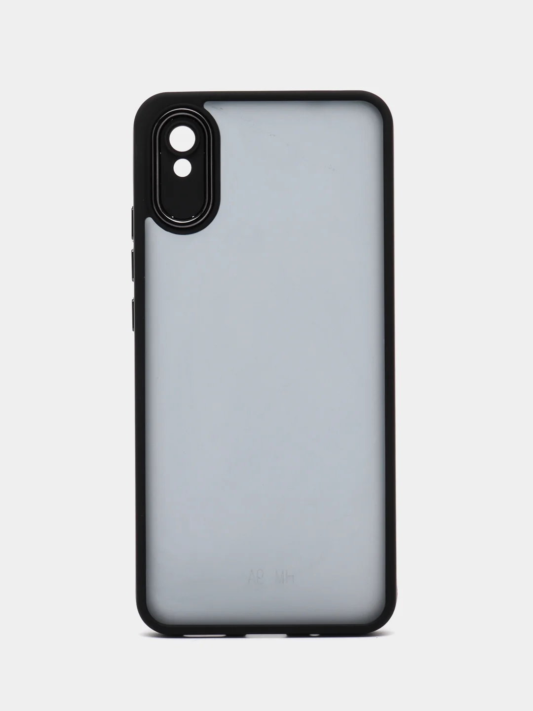 Черный чехол матовый для Xiaomi Redmi 9A, пластиковый, полупрозрачный, с глянцевой рамкой