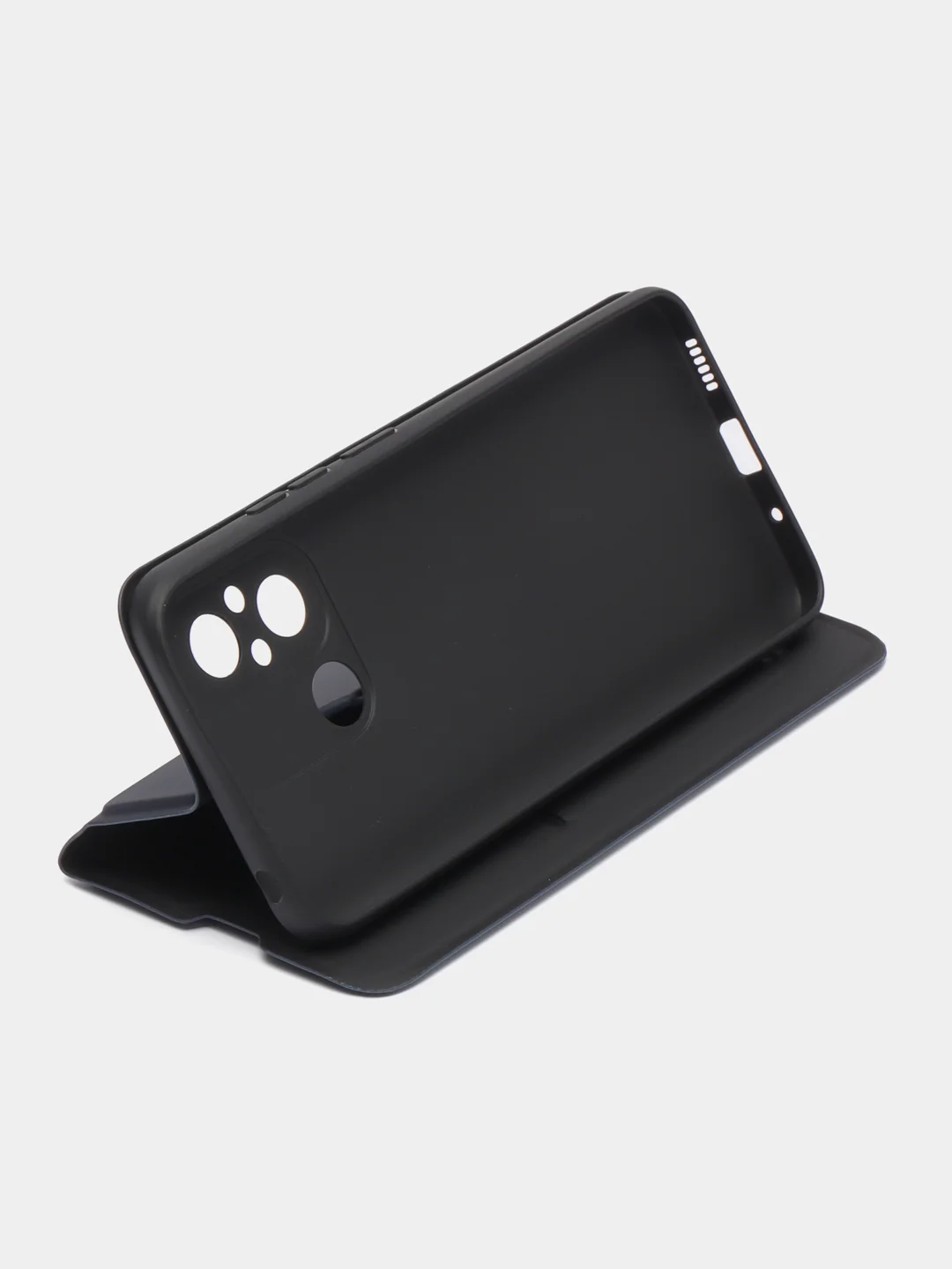 Темно-синий чехол-книжка для Xiaomi Redmi 12 A1 Plus A2+ Poco C51 12C Note 9S 9 Pro 9 Pro Max 12S 12
