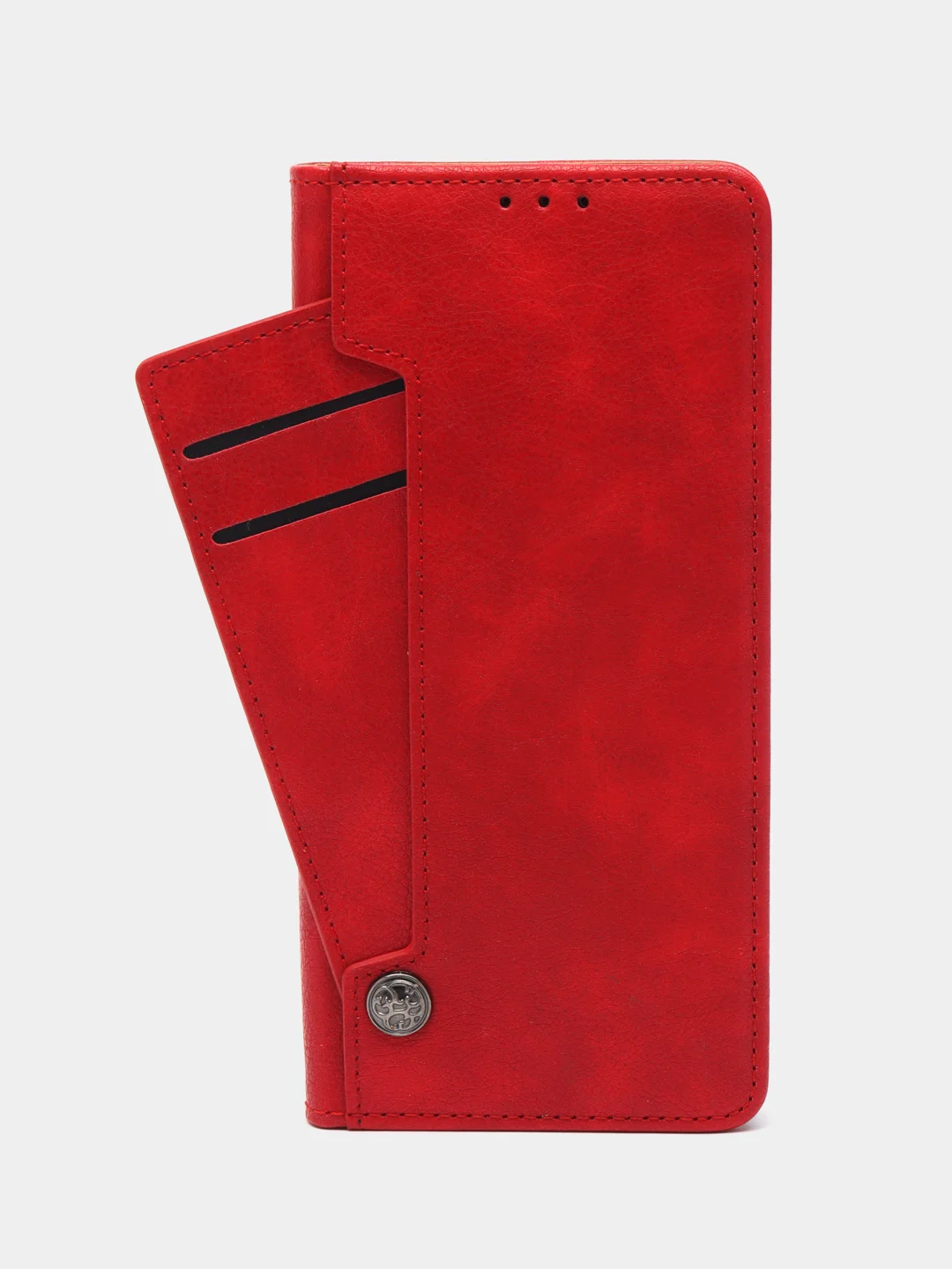 Коричневый чехол книжка с картхолдером на Xiaomi Redmi 12C (Сяоми Редми 12Ц)