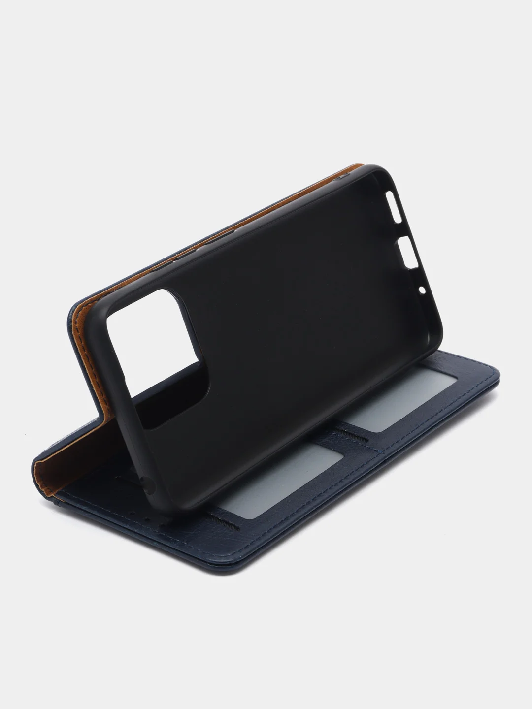 Темно-синий чехол книжка с картхолдером на Xiaomi Redmi 12C (Сяоми Редми 12Ц)