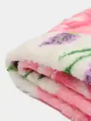 Розовый полотенце кухонное микрофибра круглое "Цветы", д.30 см