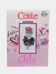 Колготки детские из микрофибры с рисунком и декором PRETTY bianco 50 Den/  Conte