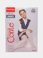 Колготки детские,полиамидные 20 ден, рисунок "сердечки" (Conte) Anabel
