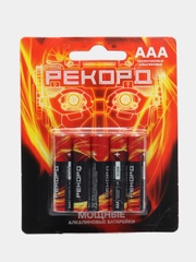 РЕКОРД, алкалиновые батарейки, в блистерной упаковке, LR03, BP10, ААА, 10 шт