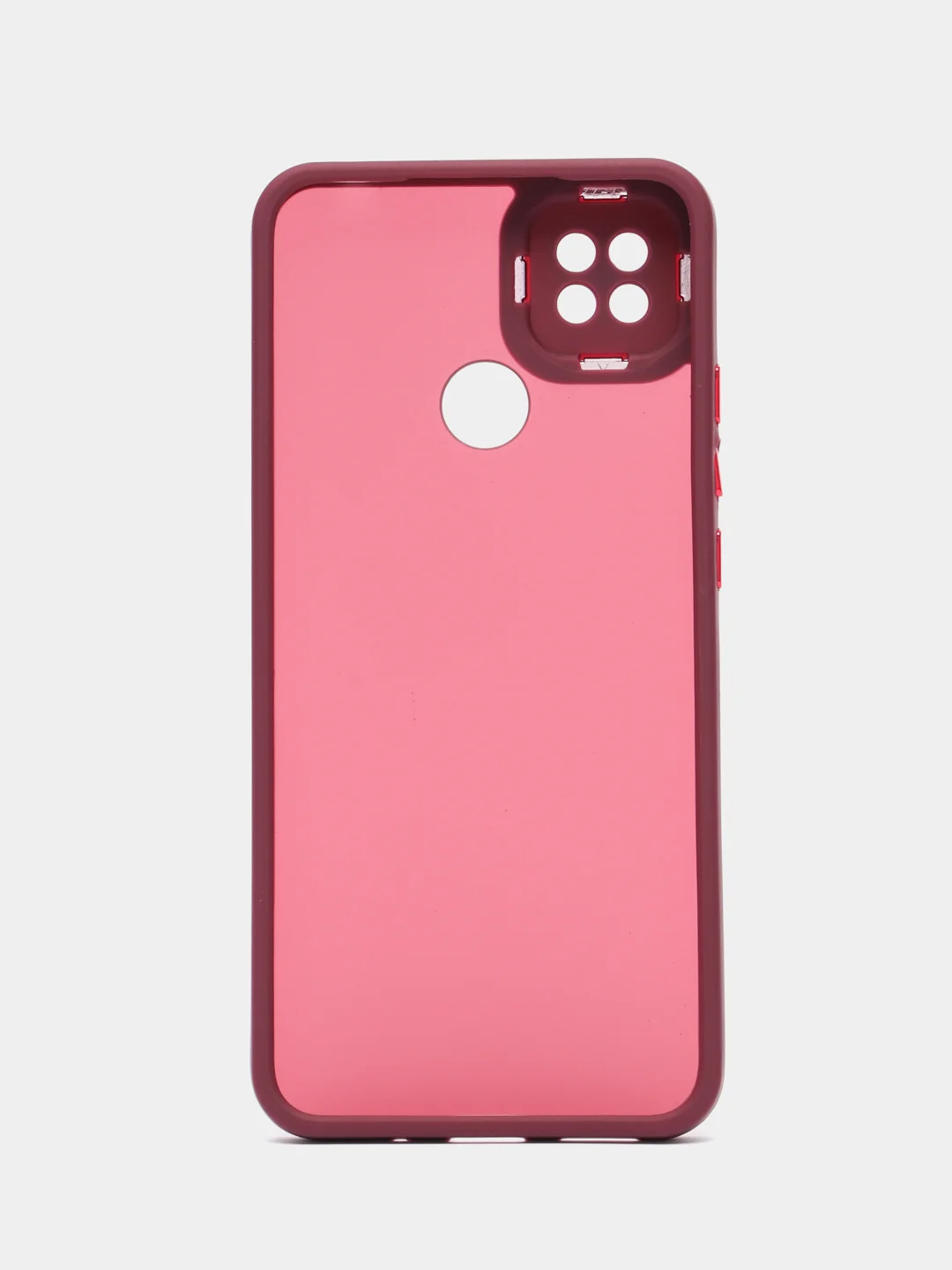 Бордовый чехол матовый для Xiaomi Redmi 9C, пластиковый, полупрозрачный, с глянцевой рамкой
