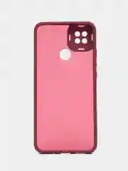 Бордовый чехол матовый для Xiaomi Redmi 9C, пластиковый, полупрозрачный, с глянцевой рамкой