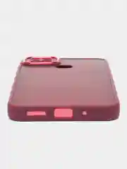 Бордовый чехол матовый для Xiaomi Redmi 9C, пластиковый, полупрозрачный, с глянцевой рамкой
