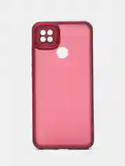 Бордовый чехол матовый для Xiaomi Redmi 9C, пластиковый, полупрозрачный, с глянцевой рамкой