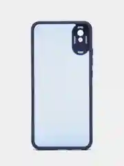 Бордовый чехол матовый для Xiaomi Redmi 9A, пластиковый, полупрозрачный, с глянцевой рамкой