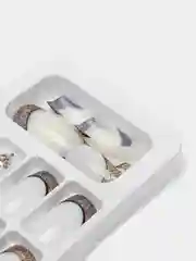 Оливковый накладные ногти с дизайном френч, 24 штуки