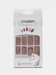 Бронзовый накладные ногти с дизайном, 24 штуки + клей