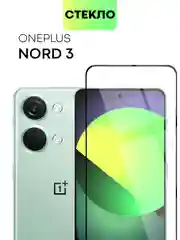 Стекло для OnePlus Nord 3 защитное BROSCORP прозрачное олеофобное покрытие, черная рамка