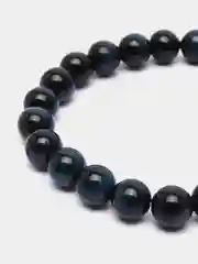 Синий браслет из вулканического камня, тигровый глаз