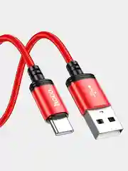 Красный hoco X89 Кабель Type-c USB, быстрая зарядка на андроид