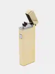 Золотой электронная зажигалка плазменная с USB зарядкой, в коробке