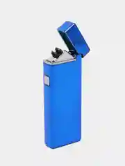 Синий электронная зажигалка плазменная с USB зарядкой, в коробке