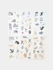 Коричневый наклейки стикеры 6 листов, для творчества, скрапбукинга, ежедневника, природа, животные