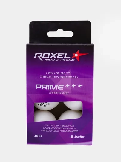 Мяч для настольного тенниса Roxel 3* Prime, 6 штук