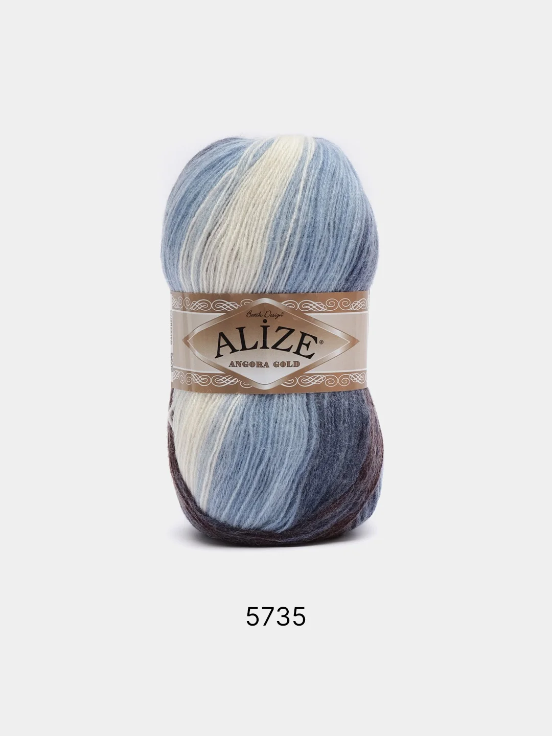 Коричневый пряжа Alize Angora Gold Batik, 20% шерсть, 80% акрил, 100 г, 550 м