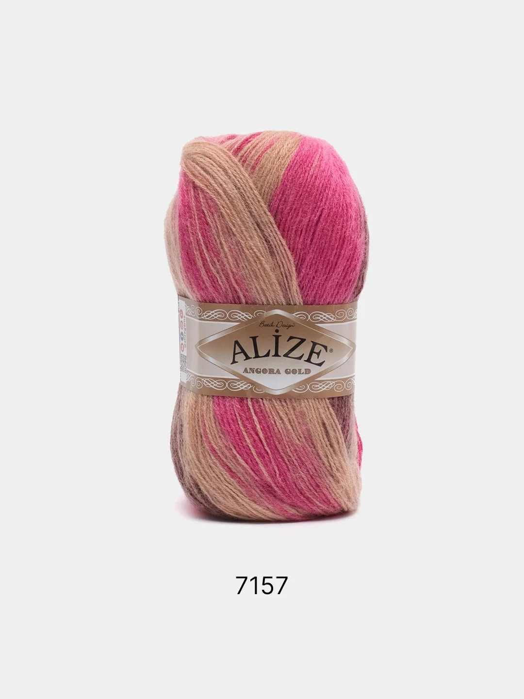 Розовый пряжа Alize Angora Gold Batik, 20% шерсть, 80% акрил, 100 г, 550 м