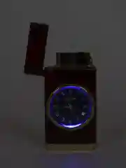 Багровый зажигалка автоген, с часами, в коробке
