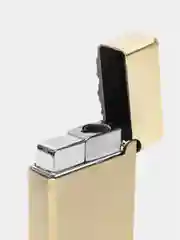Золотистый хаки зажигалка автоген, с часами, в коробке