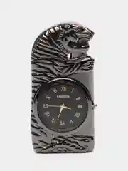 Черный зажигалка автоген, с часами, в коробке