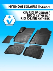 Коврики в салон Rival Hyundai Solaris II 17-/Kia Rio 17-/Rio X-Line 17- без креп, 12305007