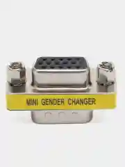 Серебряный адаптер переходник vga (папа) - vga (мама)