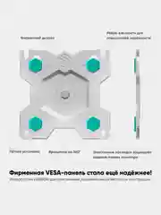 Белый кронштейн для двух мониторов 13"-32" Onkron G160 настольный, 2 по 8 кг, газлифт