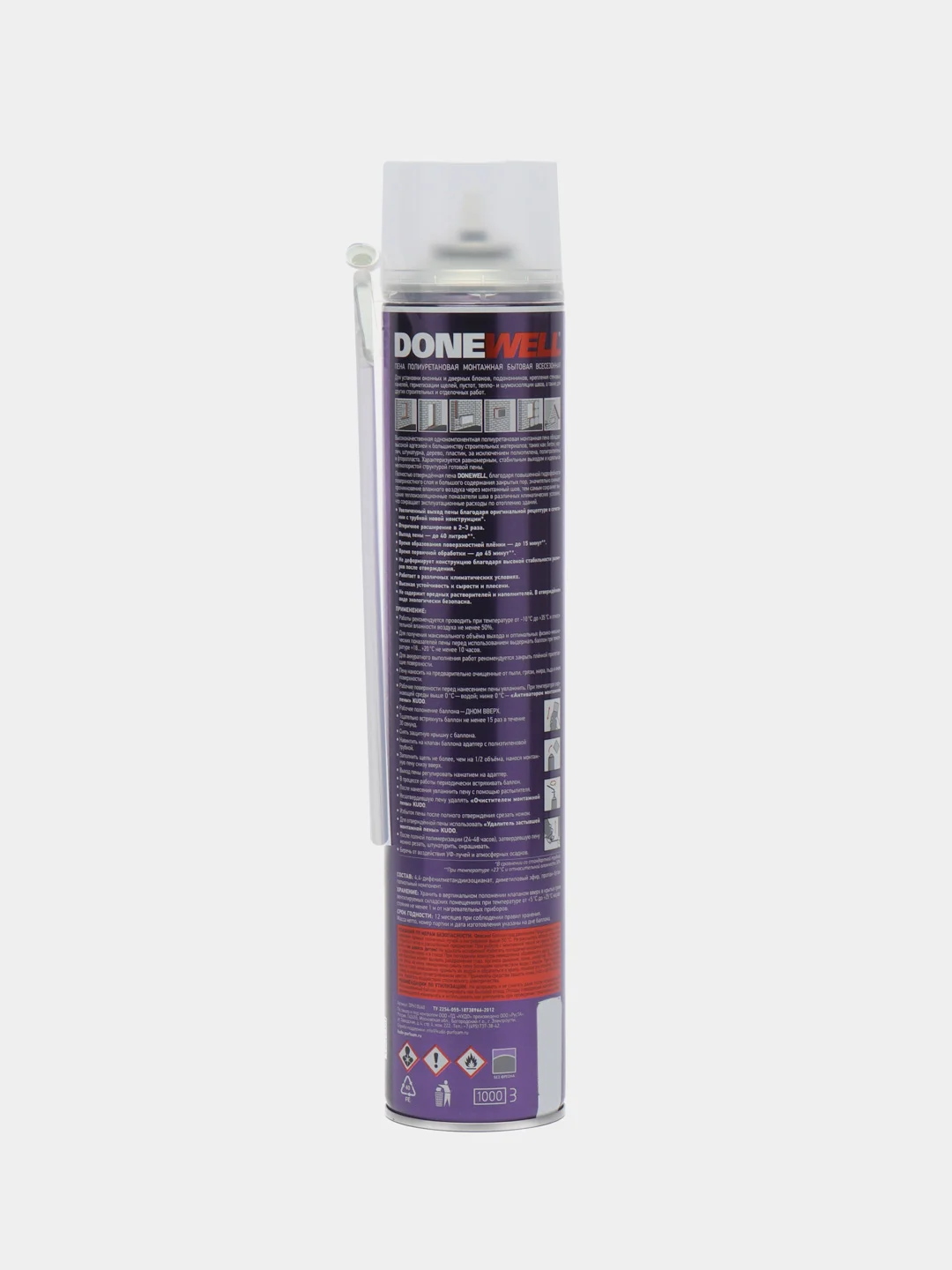 DONEWELL ENERGY FLEX 40, всесезонная бытовая монтажная пена, 1000 мл