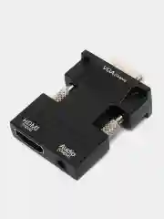 Портативный адаптер переходник конвертер HDMI - VGA с аудио выходом 3,5 мм