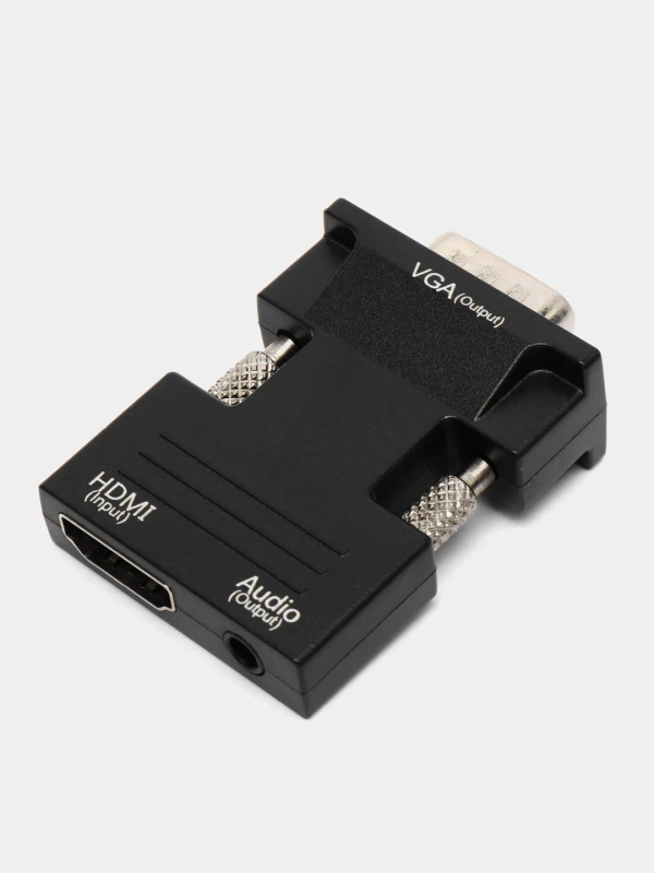 Портативный адаптер переходник конвертер HDMI - VGA с аудио выходом 3,5 мм