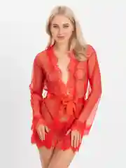 Красный халат женский, домашний