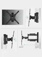 Белый кронштейн для телевизора 32"-65" ONKRON M4, наклонно-поворотный, до 35 кг