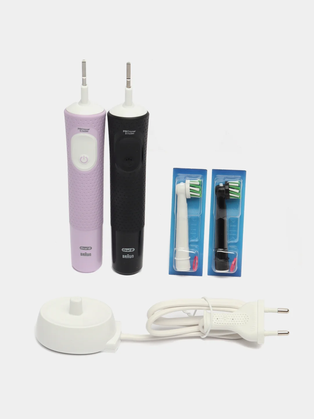 Набор электрических зубных щеток Oral-B Vitality Pro 2 щетки, черная и лиловая