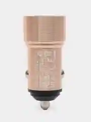 Зарядное устройство в машину 2А, 2 USB, железное, золотой цвет