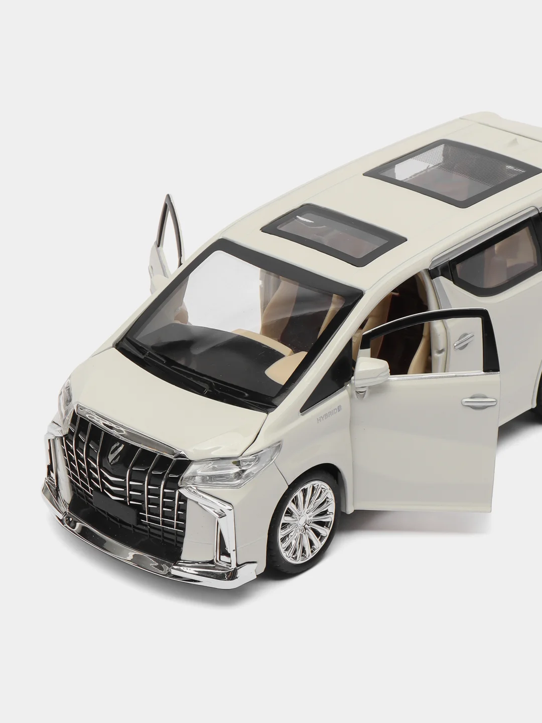 Белый коллекционная машина модель Toyota Alphard (Альфард), 20 см, 1:24