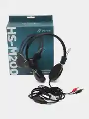 Черный наушники компьютерные Oklick HS-M200, с микрофоном, накладные, 1.8 м