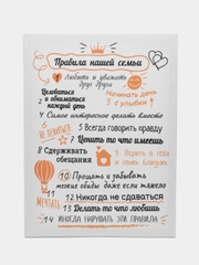 Картина-постер "Правила нашей семьи", 30х40 см
