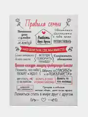 Картина-постер " Правила семьи", 30х40 см