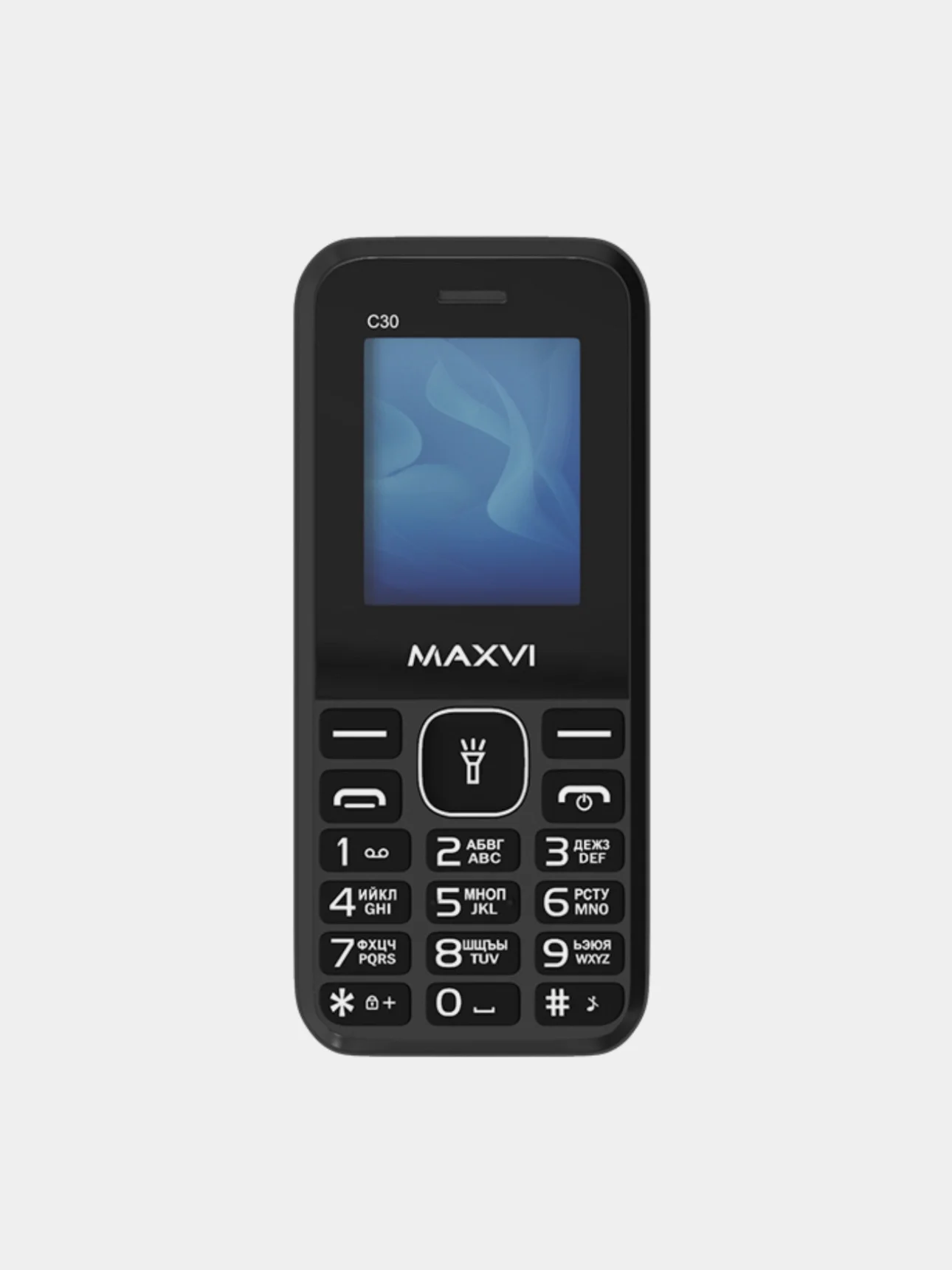 Черный кнопочный телефон Maxvi C30, БЕЗ КАМЕРЫ, БЕЗ СЗУ, ЕМКОСТЬ АКБ 600мАч