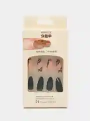 Зеленый накладные ногти с дизайном, 24 штуки + клей