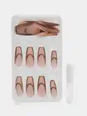 Медный накладные ногти с дизайном, 24 штуки + клей