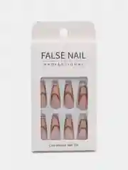 Медный накладные ногти с дизайном, 24 штуки + клей