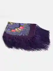 Аметистовый женский русский платок, с бахромой
